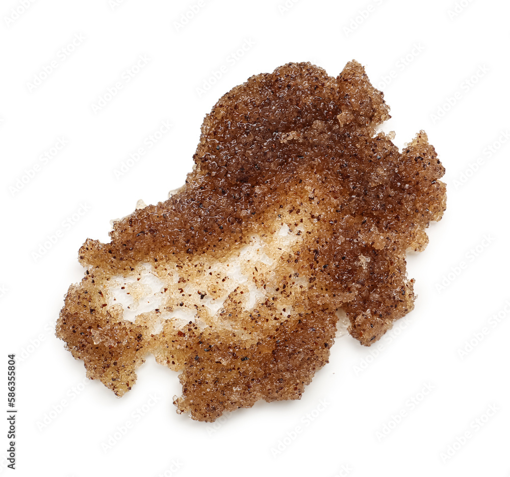 Coffee body scrub on white background