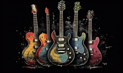 guitar rock music band made, generative ai