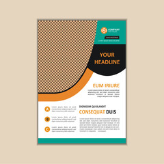 Corporate business flyer template simple and clean a4 size vector design