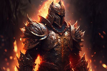 Wall Mural - an armour of burning brilliance generative ai