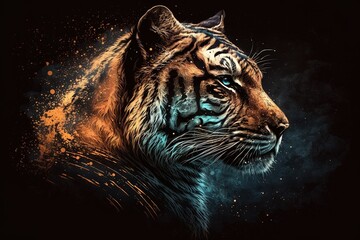 Wall Mural - an aura of majesty: an illustration of a legendary tiger generative ai