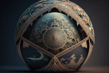 Wall Mural - charismatic magnificence of a mystic platonic globe generative ai