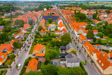Wall Mural - Aerial view of Danish town Christiansfeld