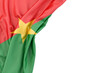 Flag of Burkina Faso in the corner on white background. Isolated. 3D Rendering