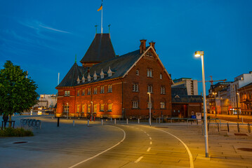 Wall Mural - Night view of Toldboden house in Aarhus, Denmark