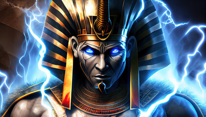 Poster - Egyptian Pharaoh deity - by generative ai