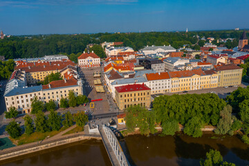 Wall Mural - Panorama view of Estoniam town Tartu