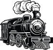 © FileSource - Locomotive Steam Train Logo Monochrome Design Style