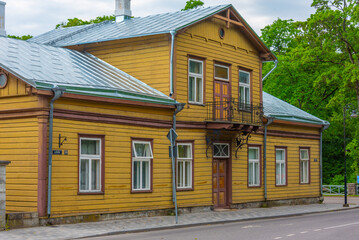 Poster - View of a street in Estonian town Kuressaare