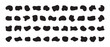 Blob irregular shape, organic random liquid, splodge fluid, round pebble and spot, black silhouette stain set isolated on white background. Simple abstract vector illustration