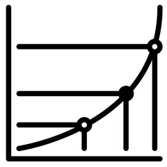 Poster - graph solid line icon