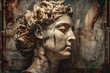 regal female sculpture with a crown. Generative AI