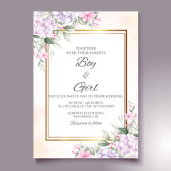 Wall Mural - Elegant floral template wedding card