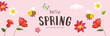Abstract colorful Spring banner background with spring vibes decorate.