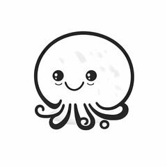 Poster - Cute Octopus Logo. Generative AI