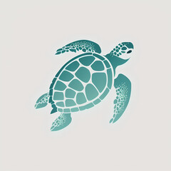 Sticker - cute turtle logo. Generative AI