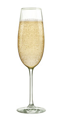 Glass of champagne isolated. Png transparency
