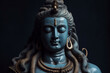 Hindu God Shiva statue in meditation with masisve power. Generative AI
