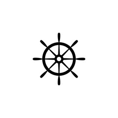 Poster - Yacht ship wheel icon isolated on white background