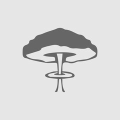 Mushroom cloud nuclear explosion vector icon eps 10. War symbol 