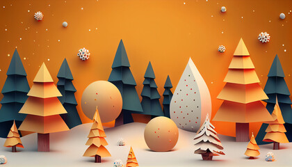 Wall Mural - Abtrabs background illustration christmas festival. Generative AI