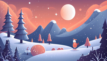 Wall Mural - Abtrabs background illustration christmas festival. Generative AI