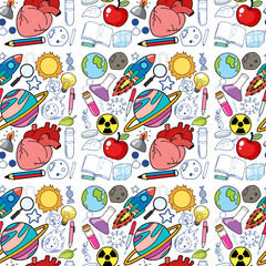 Poster - Science Objects and Icons Seamless Pattern