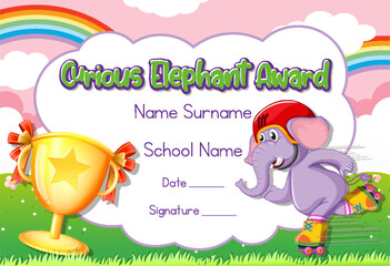 Wall Mural - certificate for kids template with customizable design with playful fonts