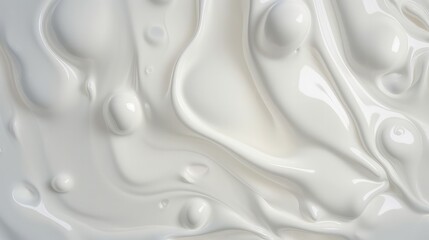 White smooth glossy abstract elegant liquid background. White lava, cream, latex, lacquer, varnish wave. Generative ai