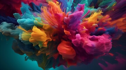 Wall Mural - Abstract background illustration of a colored floating liquid in the trend colors pink. Generative ai