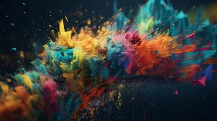 Wall Mural - Abstract background illustration of a colored floating liquid in the trend colors pink. Generative ai