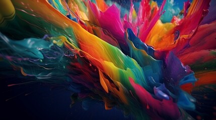 Wall Mural - Abstract background illustration of a colored floating liquid in the trend colors pink. Generative ai