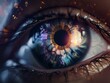 Iris Implantat für scharfes sehen im menschlichem Auge, ai generativ