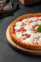 Wall Mural - Closeup on gourmet italian margherita pizza with cheese