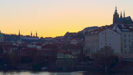 Poster - The skyline of Prague with St Vitus Cathedral and Strahov Monatery, Czechia