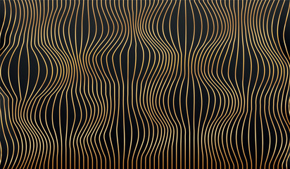 Wall Mural - illustration of vector background with gold colored striped pattern