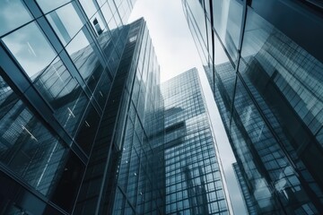Wall Mural - cityscape with a cluster of skyscrapers. generative ai
