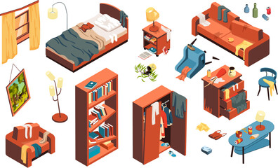 Sticker - Damaged Furniture Isometric Set