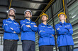 © Quality Stock Arts - Engineer team, Group of worker workshop people teamwork in modern Industry standing row confident