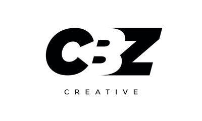 CBZ letters negative space logo design. creative typography monogram vector