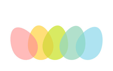 Wall Mural - Easter eggs colorful transparent collection illustration.