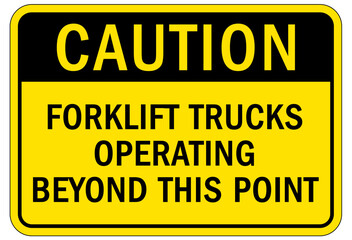 forklift safety sign and labels forklift truck operating beyond this point