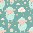 © Agnieszka - Cute Sheeps Digital Paper Ai Generative