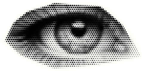 retro halftone collage eye for mixed media design. open human eye in halftone texture, dotted pop ar