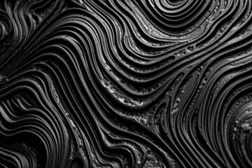  monochromatic abstract image featuring flowing waves. Generative AI