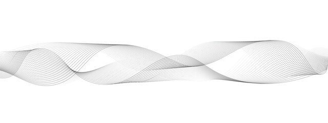 Wall Mural - Abstract grey wave lines on transparent background. Digital frequency track equalizer. Abstract frequency sound wave lines and twisted curve lines background.