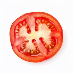  Slice of tomato isolated on white background. Generative Ai