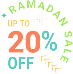 Wall Mural - Celebrate Ramadan with Discounts Up to 20% Off Arabic Calligraphy on Green Banner