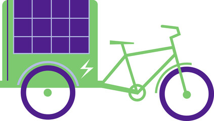 Wall Mural - Electric cargo bike. vehicle icon illustration