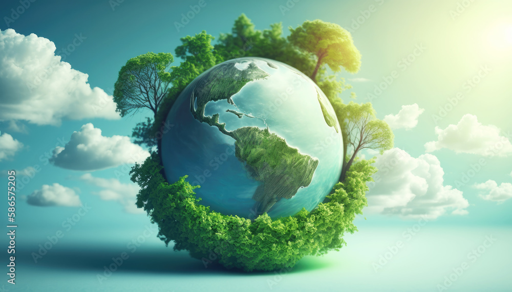 green planet earth , Generative Ai Stock Illustration | Adobe Stock